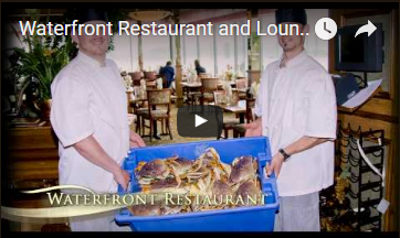 Two Crest Hotel chefs with freshly caught crab