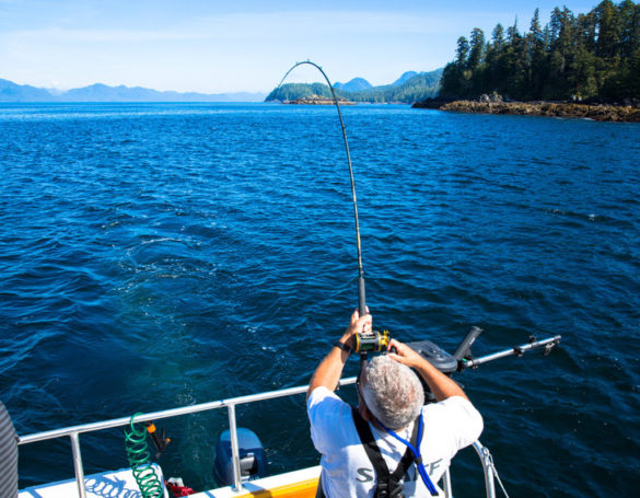 Man fishing from boat