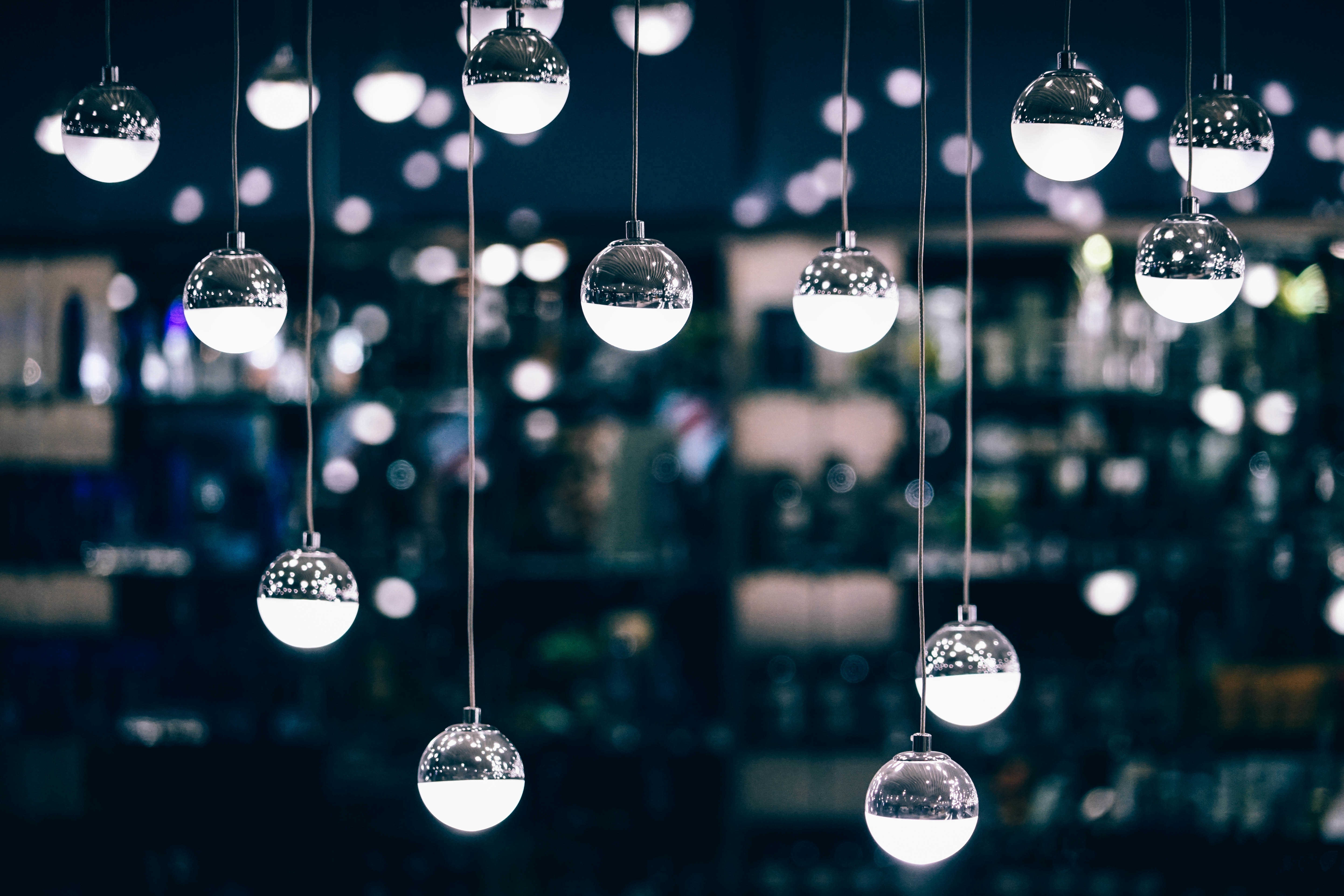 Dangling crystal ball ornaments