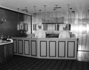 Black and white photo of chefs in 1963