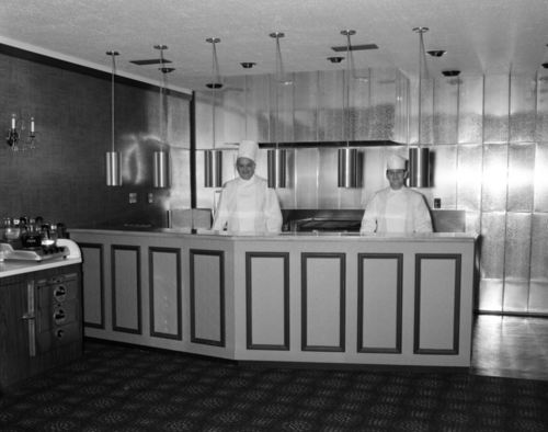 Black and white photo of chefs in 1963