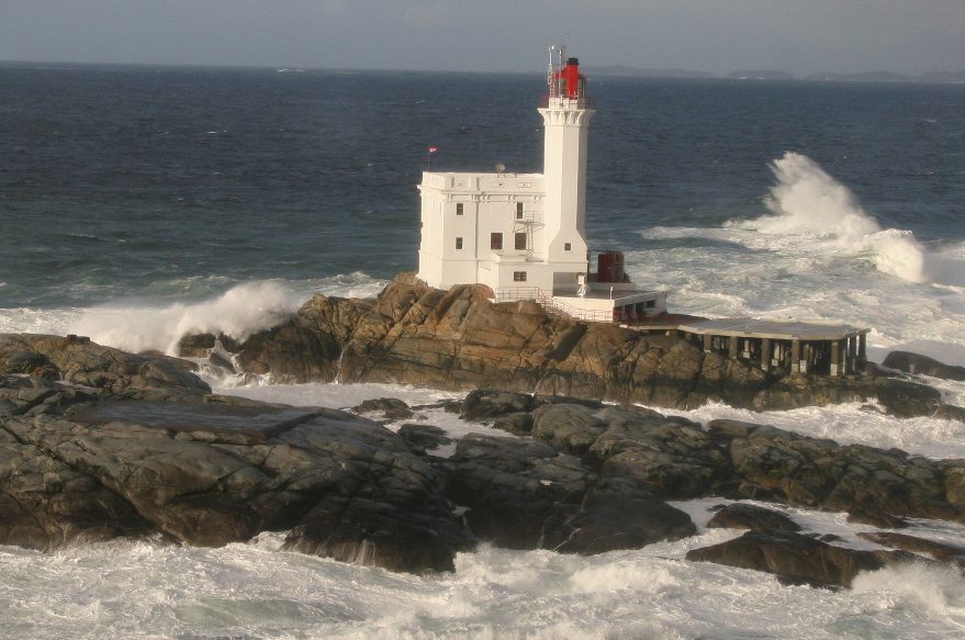 Lighthouse on a rocky outlet