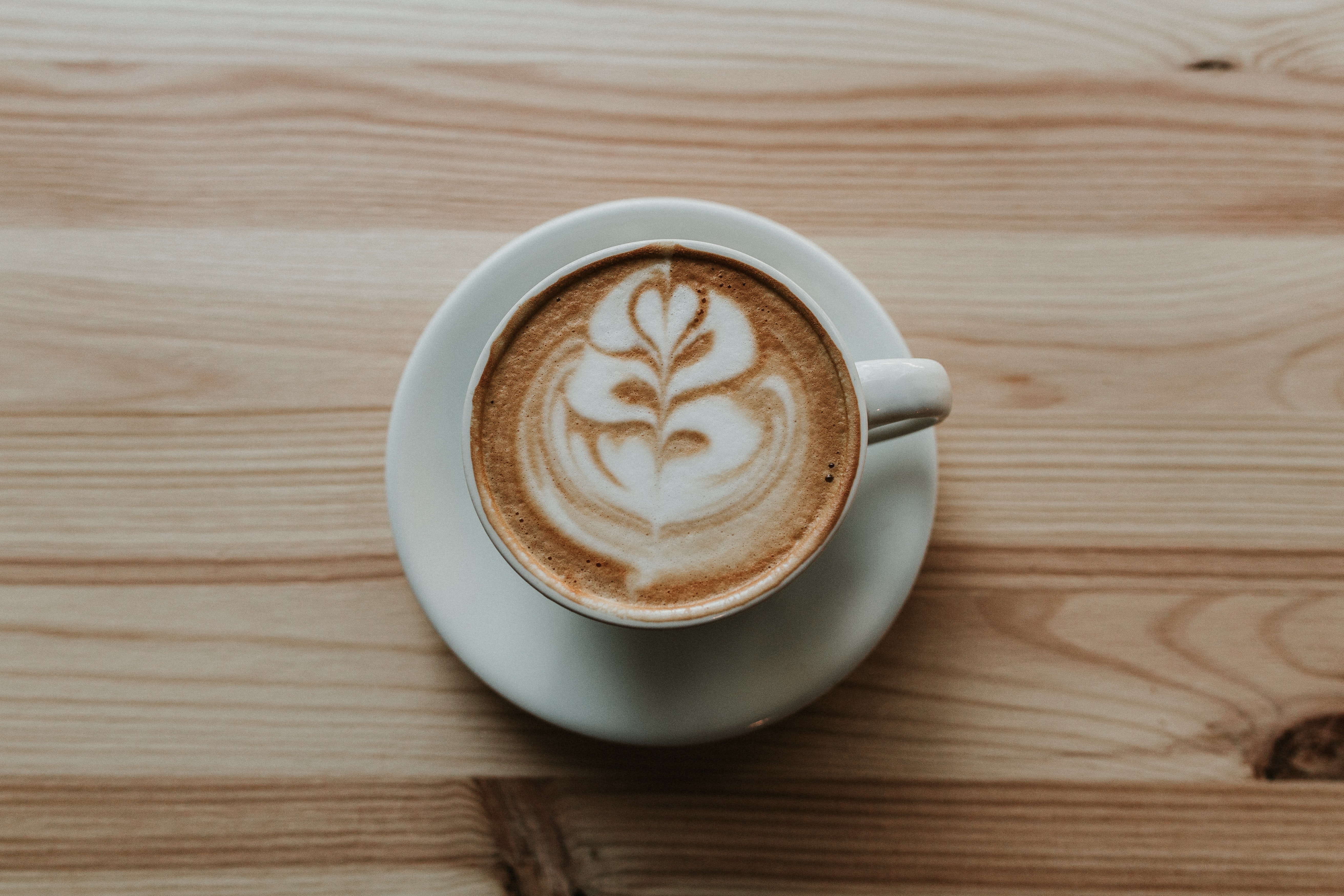 coffee cup on butcherblock