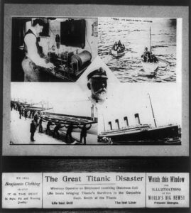 News Clipping about Titanic Disaster with images