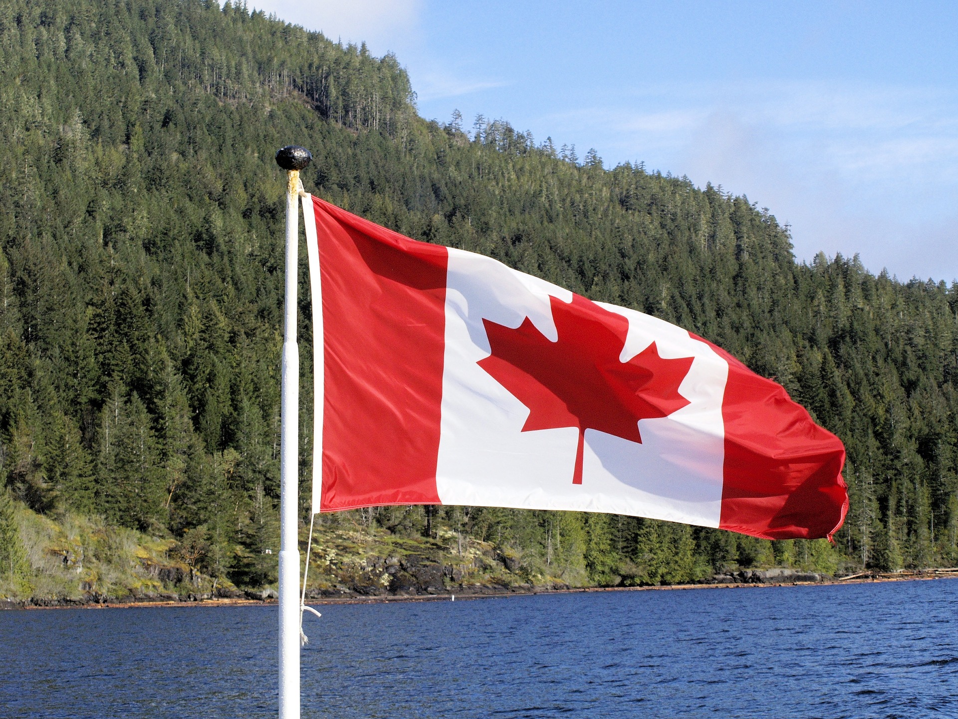 Canadian flag on Prince Rupert coast